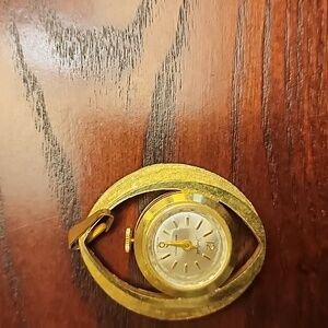 Gold-Tone Pendant Watch Necklace - Elegant Gold Finish